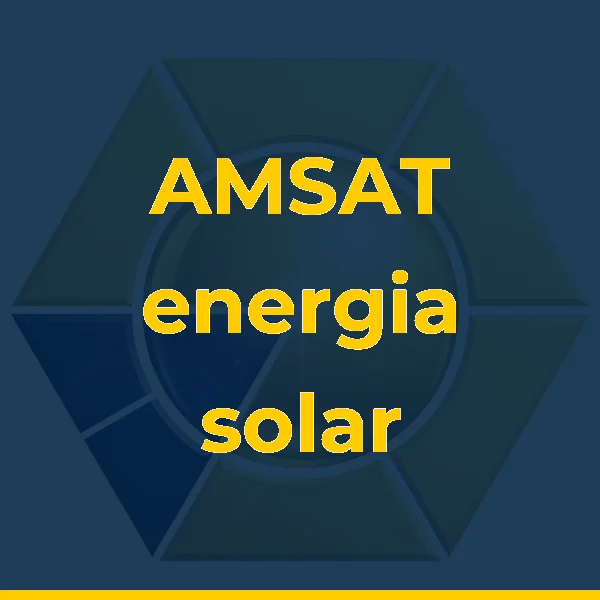 Logo de AMSAT energia solar e segurança eletrônica
